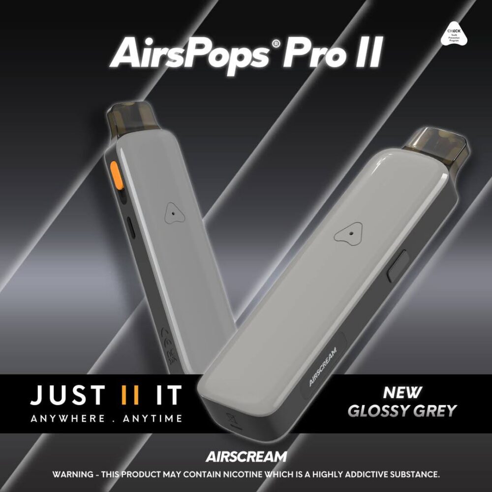 AirsPops Pro II-灰色 Airscream Airspops Pro II 英國品牌 氣泡2 pro2代 1000mAh 可調瓦數
